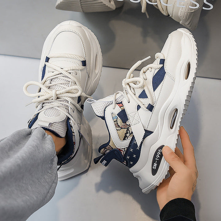 Damen Plateau Leder Sneaker Mit Stilvoller Schnürung Komfort Passform