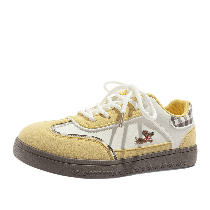 Damen Stilvolle Schnürbare Rote Sneaker Mit Karomuster Design