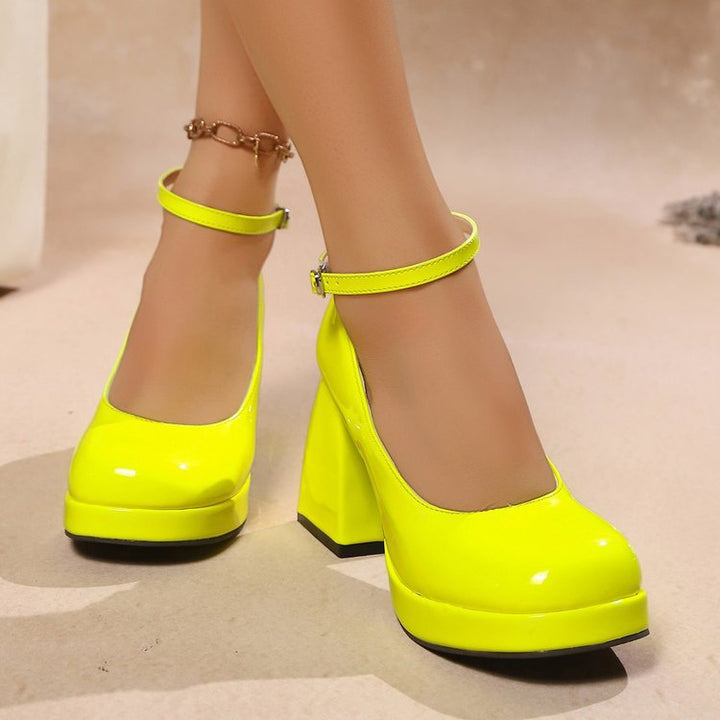 Damen Elegante Plateau Absatzschuhe – Verstellbarer Riemen Komfort Heels