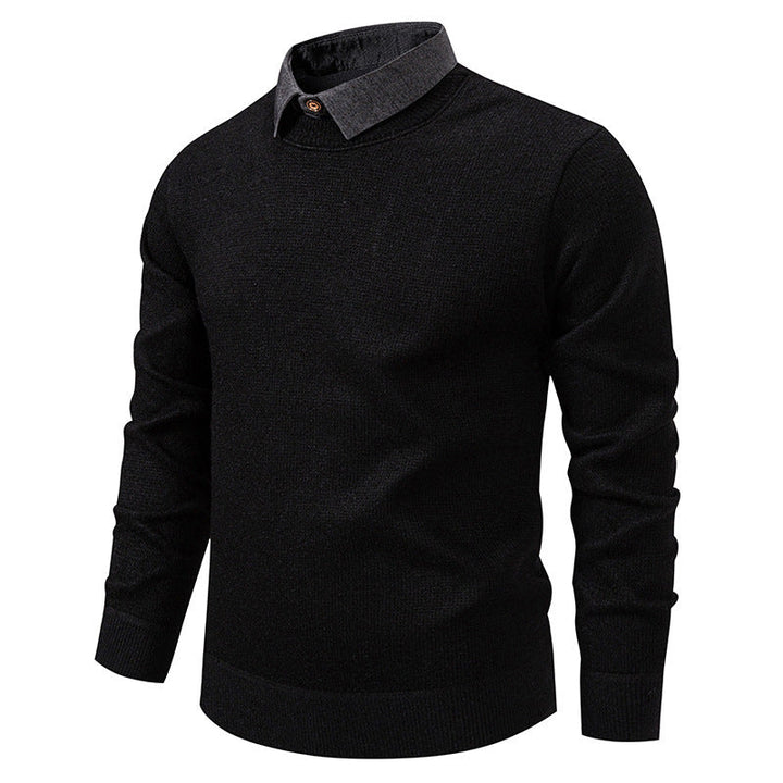 Herren Feinstrickpullover Mit Modernem Kragen – Stilvoller Freizeit Pullover