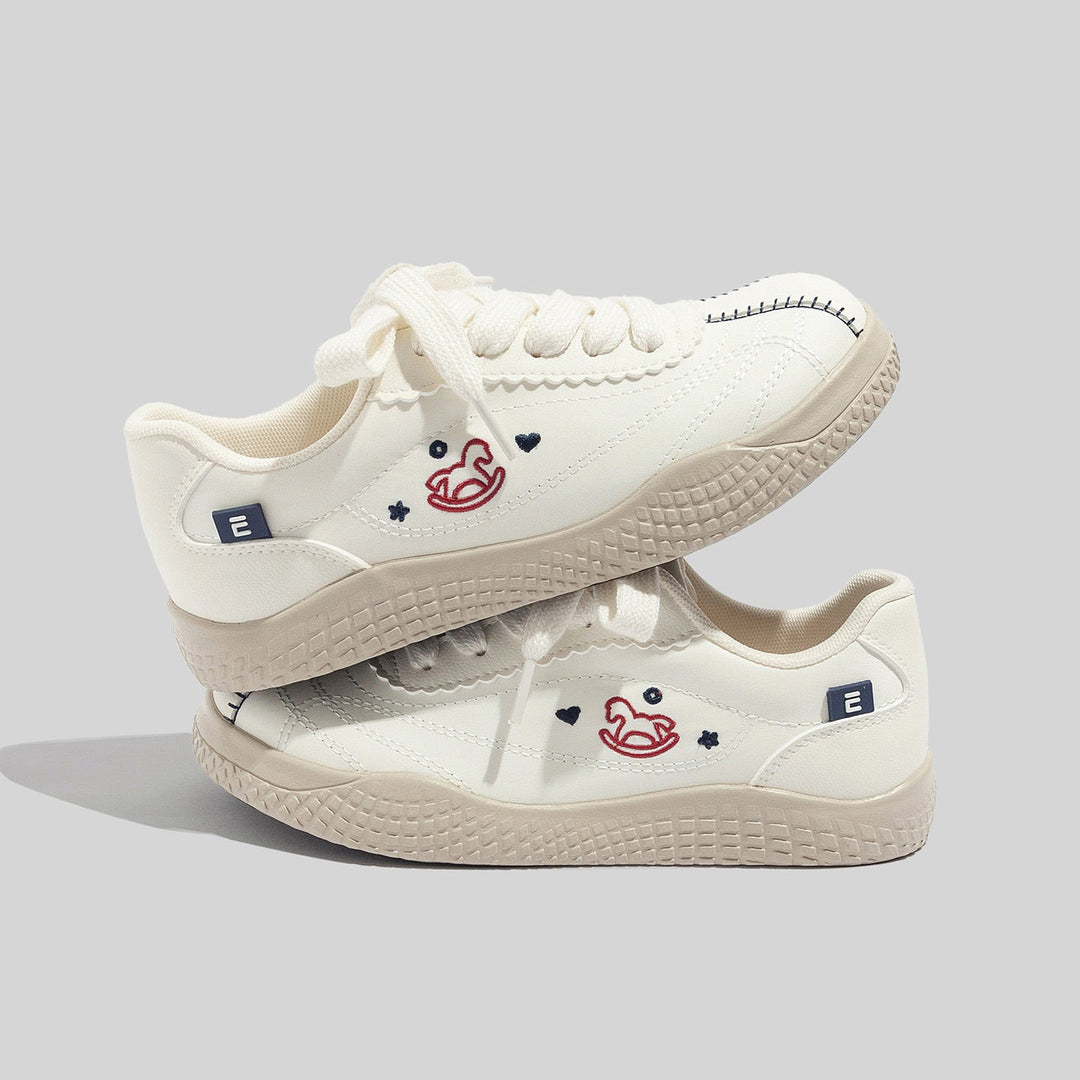 Damen Stilvolle Schnürbare Blaue Ledersneaker