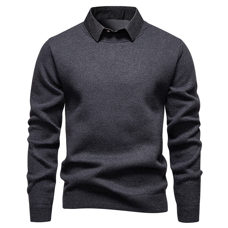 Herren Feinstrickpullover Mit Modernem Kragen – Stilvoller Freizeit Pullover