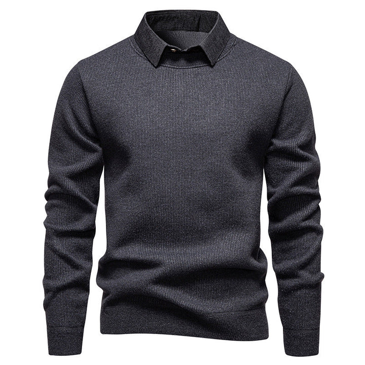 Herren Feinstrickpullover Mit Modernem Kragen – Stilvoller Freizeit Pullover