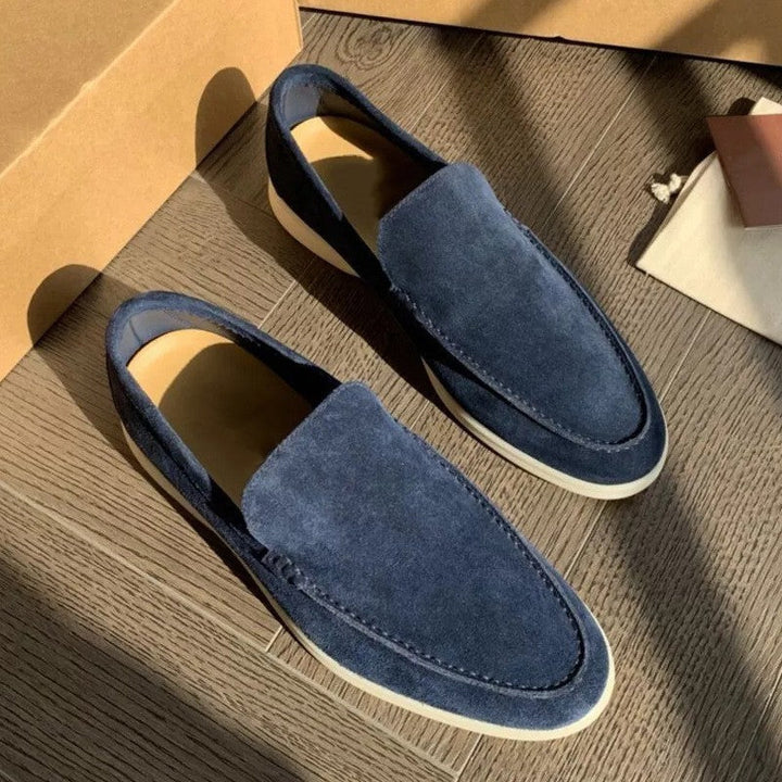 Herren Klassische Braune Wildleder Loafer Slip-On – Elegante Freizeitschuhe
