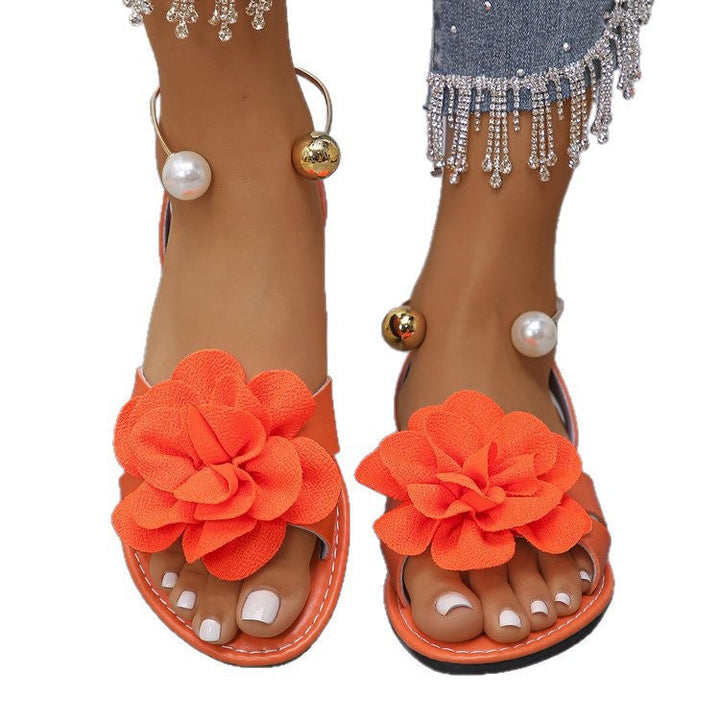 Damen Elegante Sandalen Mit Floralen Applikationen – Stilvolle Sommerschuhe