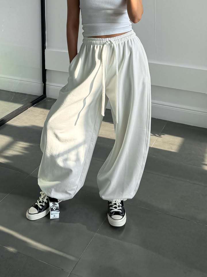 Damen Bequeme Weite Hose Mit Elastischem Bund – Locker Geschnittene Hose