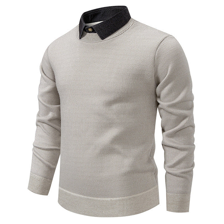 Herren Feinstrickpullover Mit Modernem Kragen – Stilvoller Freizeit Pullover