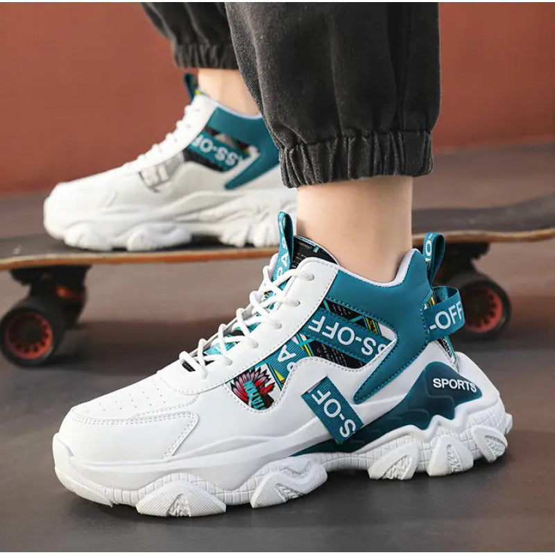 Damen Trendige Plateau Sneaker Mit Buchstaben Print Und Schnürung