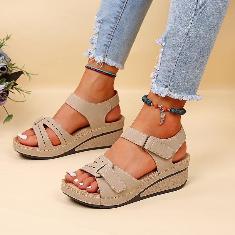 Damen Orthopädische Plateau Keilsandalen – Verstellbare Komfort Riemen