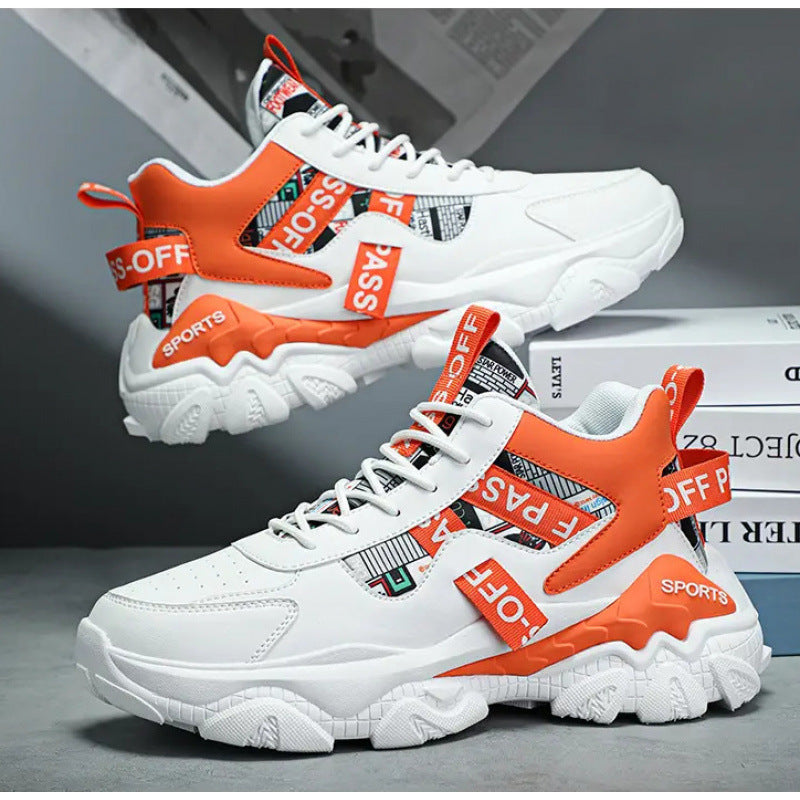 Damen Trendige Plateau Sneaker Mit Buchstaben Print Und Schnürung
