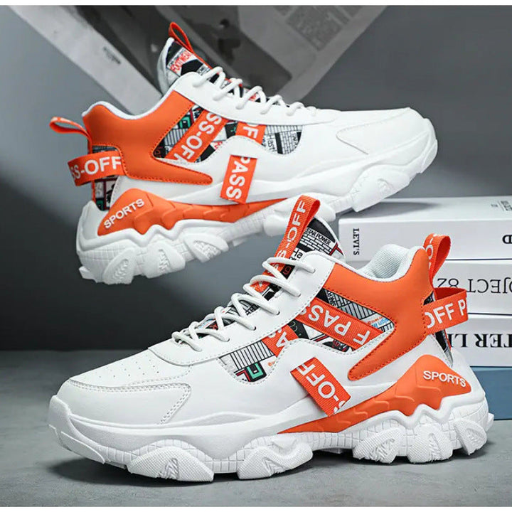 Damen Trendige Plateau Sneaker Mit Buchstaben Print Und Schnürung