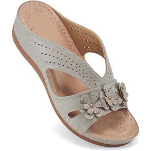 Damen Bequeme Fußbett Sandalen Mit Blumen Design – Orthopädischer Sommerkomfort