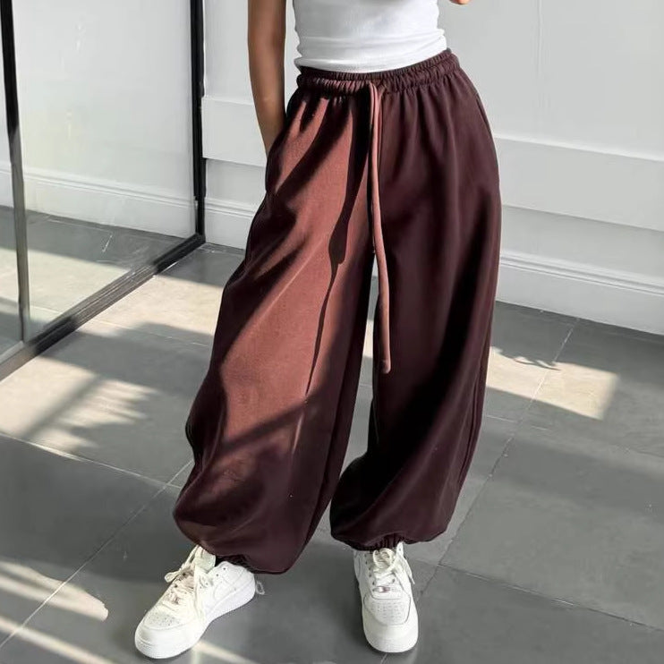 Damen Bequeme Weite Hose Mit Elastischem Bund – Locker Geschnittene Hose
