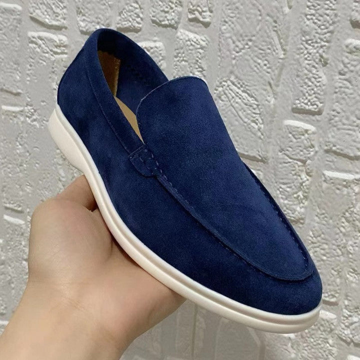 Herren Klassische Braune Wildleder Loafer Slip-On – Elegante Freizeitschuhe