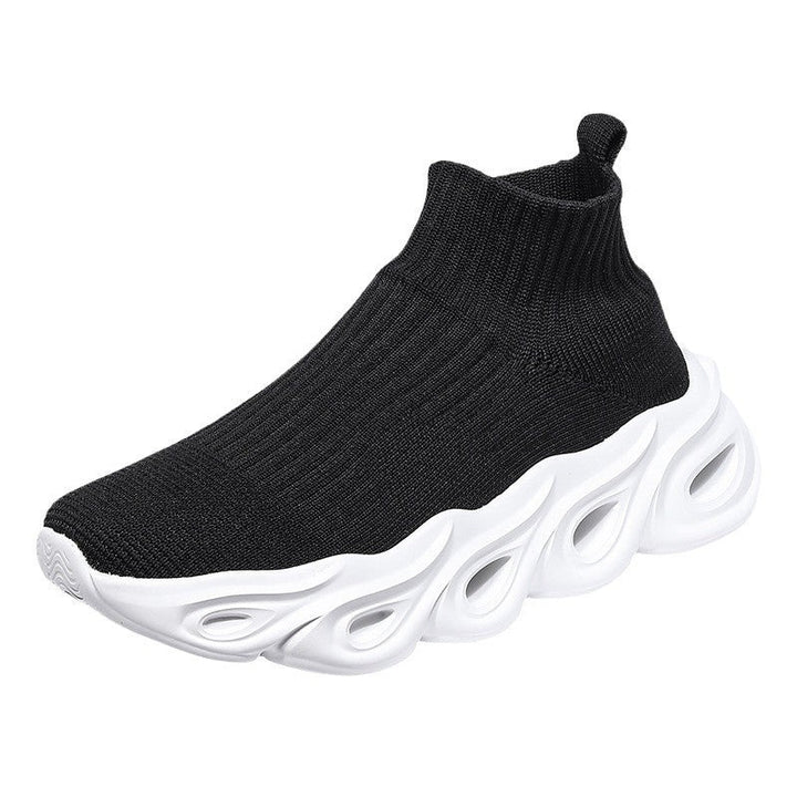 Damen Sock Sneaker Mit Knöchelhöhe Und Weißer Sohle Leicht
