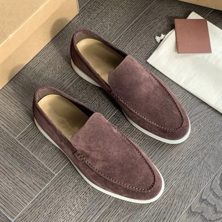 Herren Klassische Braune Wildleder Loafer Slip-On – Elegante Freizeitschuhe