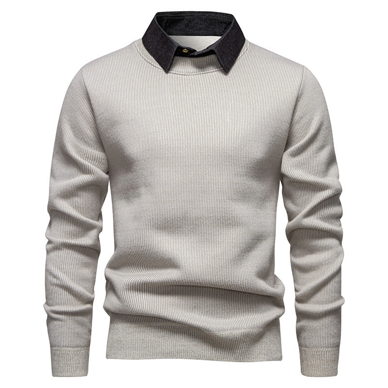 Herren Feinstrickpullover Mit Modernem Kragen – Stilvoller Freizeit Pullover