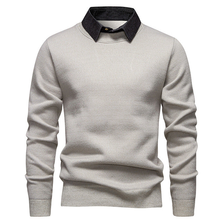 Herren Feinstrickpullover Mit Modernem Kragen – Stilvoller Freizeit Pullover