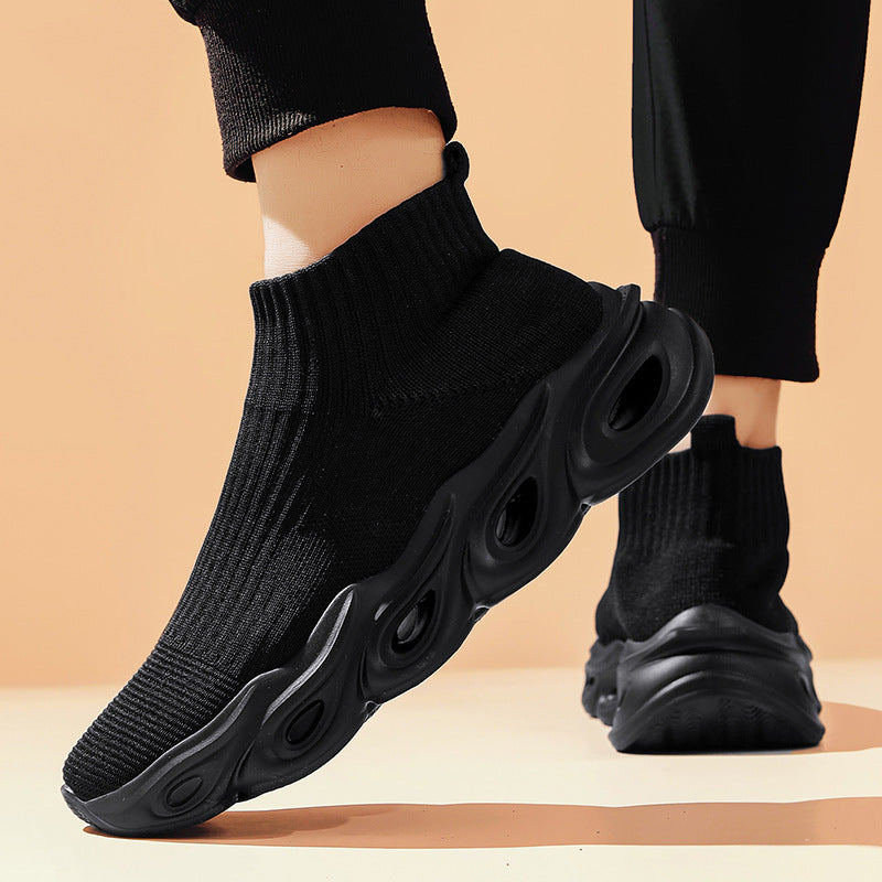 Damen Sock Sneaker Mit Knöchelhöhe Und Weißer Sohle Leicht