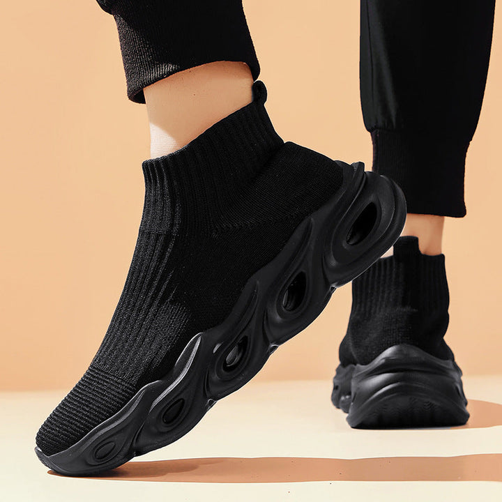 Damen Sock Sneaker Mit Knöchelhöhe Und Weißer Sohle Leicht