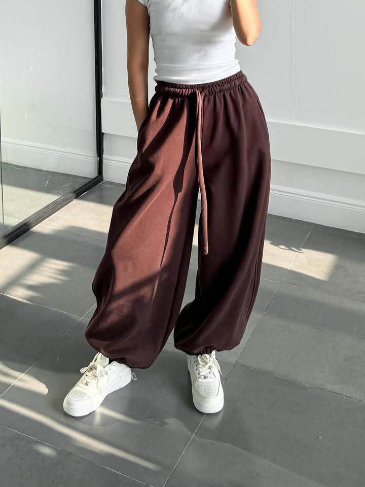Damen Bequeme Weite Hose Mit Elastischem Bund – Locker Geschnittene Hose
