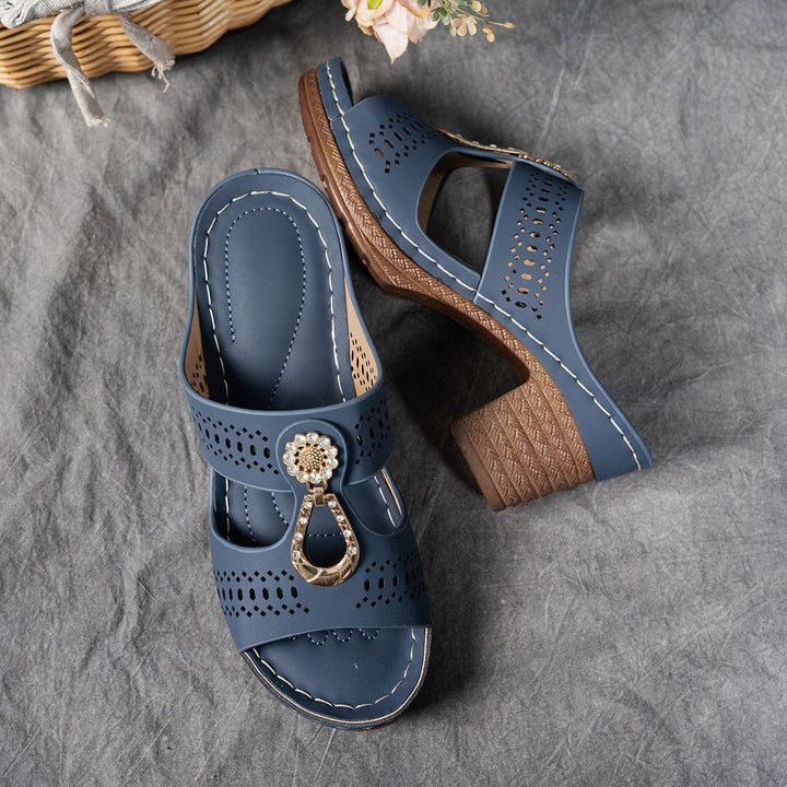 Damen Elegante Plateau Sandalen – Funkelnde Riemen Komfort Schuhe
