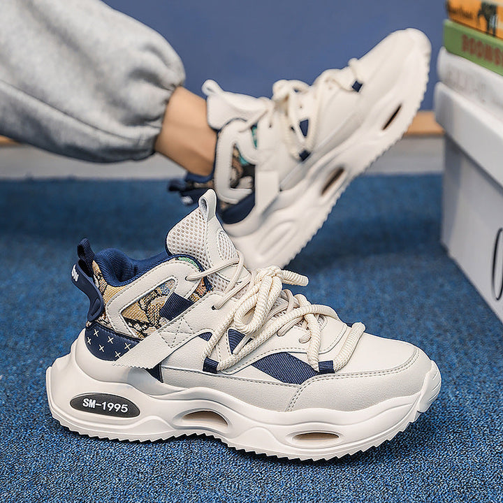 Damen Plateau Leder Sneaker Mit Stilvoller Schnürung Komfort Passform