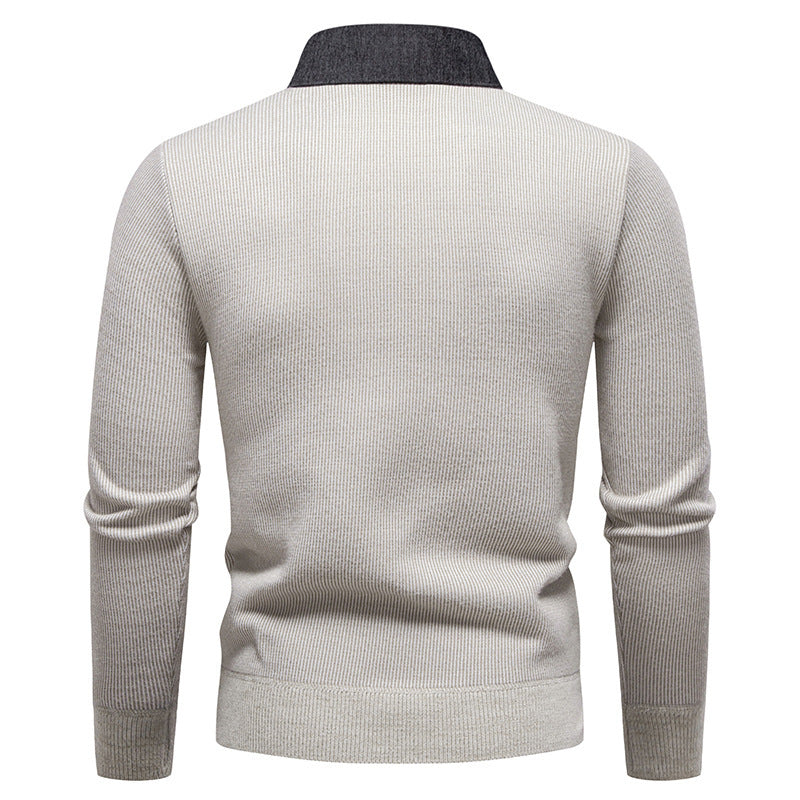 Herren Feinstrickpullover Mit Modernem Kragen – Stilvoller Freizeit Pullover