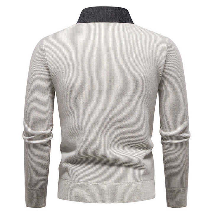 Herren Feinstrickpullover Mit Modernem Kragen – Stilvoller Freizeit Pullover