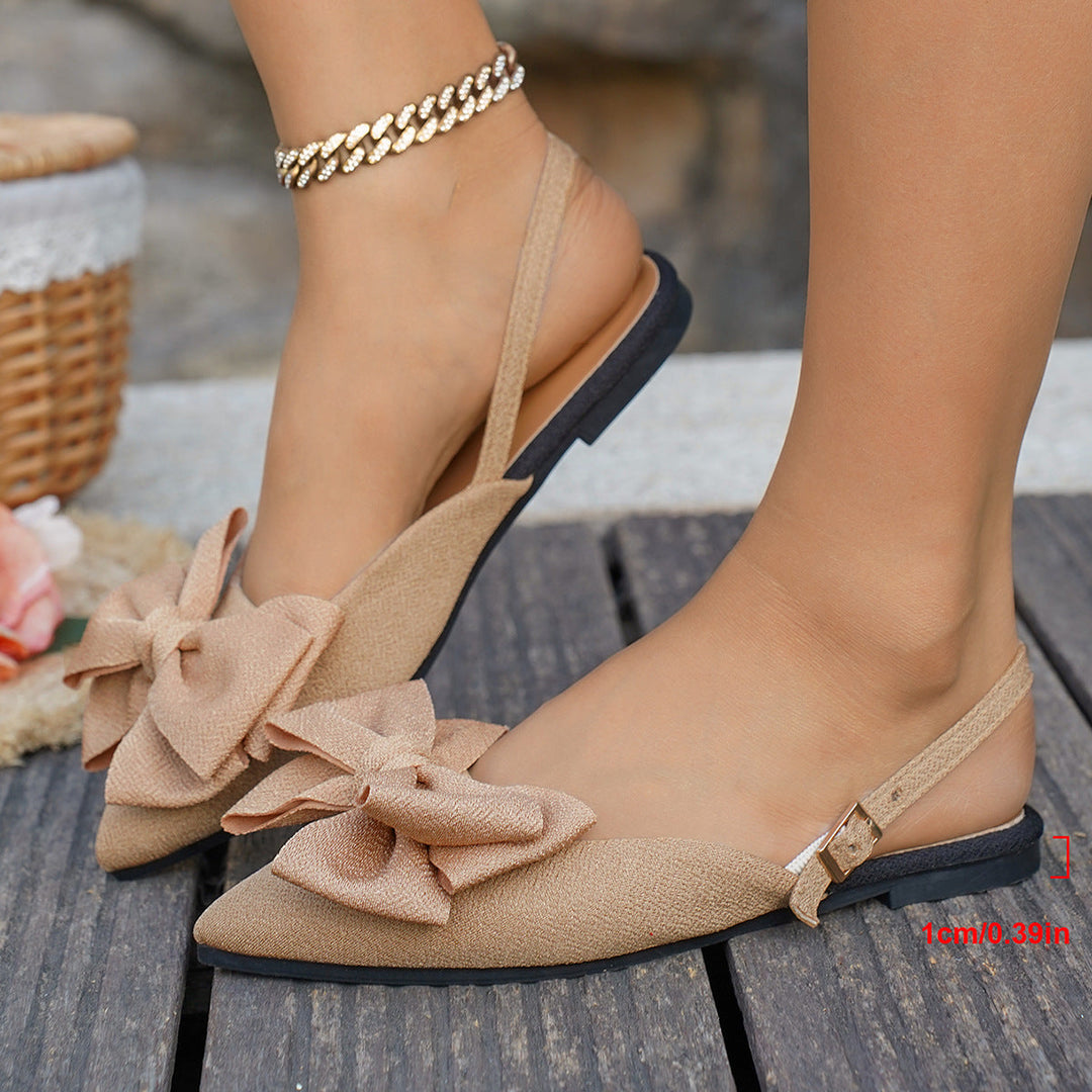 Damen Elegante Slingback Ballerina Schuhe – Schleifen Detail Komfort