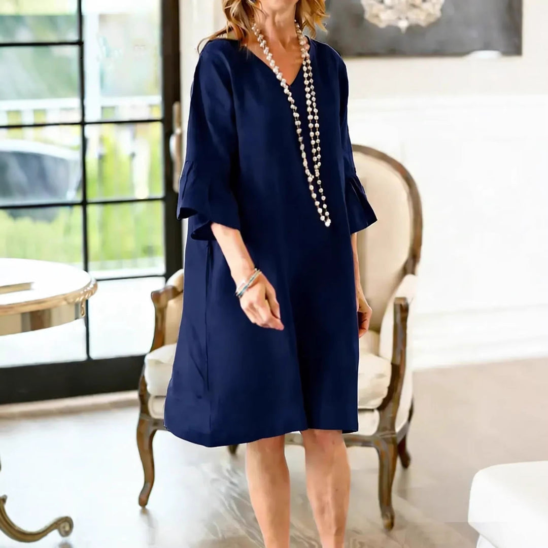Damen Freizeitkleid Mit Rüschen – Hüftlang Lockeres Sommer Outfit