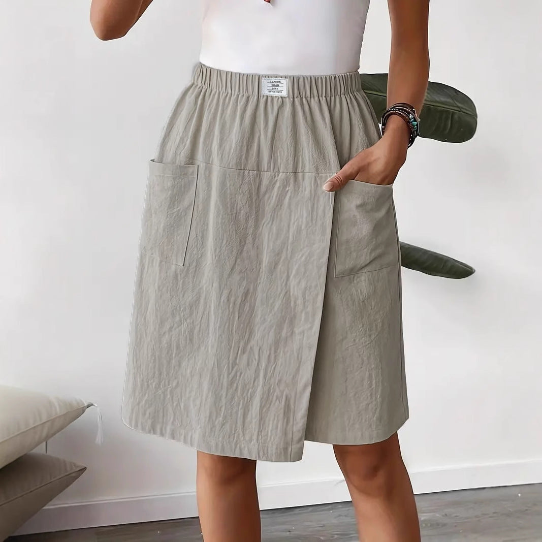 Damen Stilvolle Leinen Shorts Mit Elastischem Bund – Freizeit Sommer Komfort