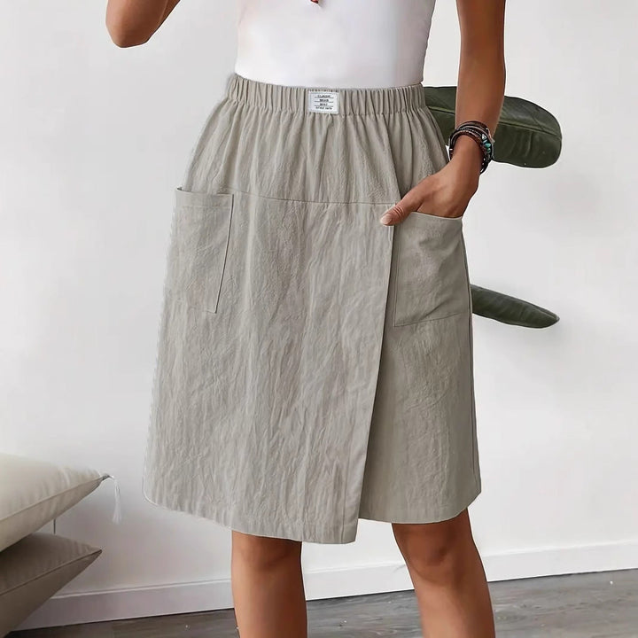 Damen Stilvolle Leinen Shorts Mit Elastischem Bund – Freizeit Sommer Komfort
