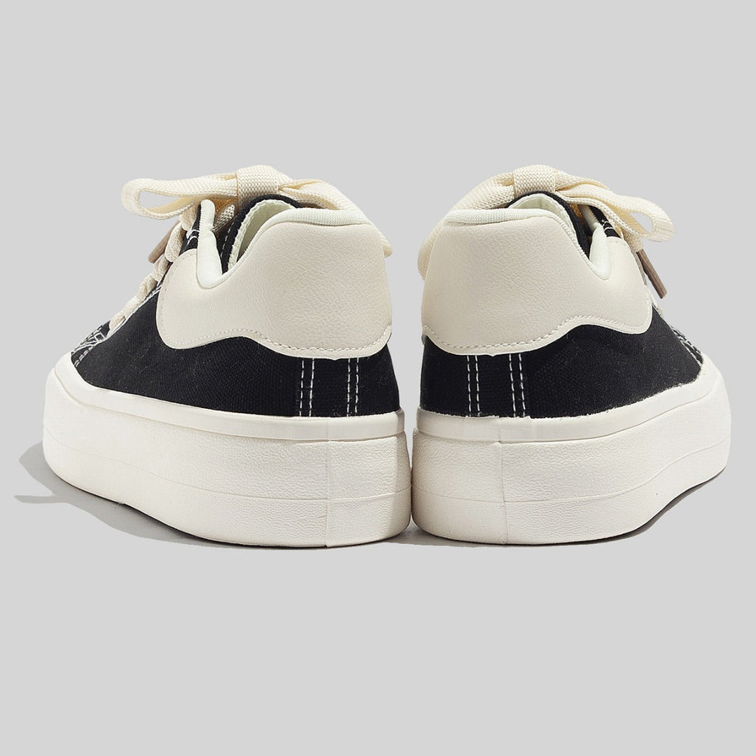 Damen Stilvolle Schnürbare Denim Sneaker Mit Plateausohle