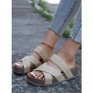 Damen Trendige Plateau Sandalen – Geflochtenes Riemen Design Sommerschuhe