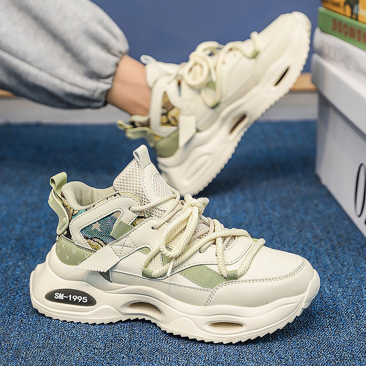 Damen Plateau Leder Sneaker Mit Stilvoller Schnürung Komfort Passform
