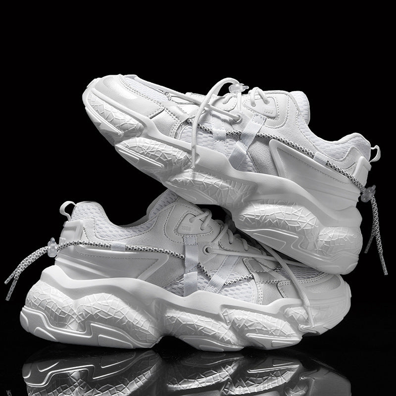 Damen Schwarze Rutschfeste Plateau Sneaker Mit Schnürung