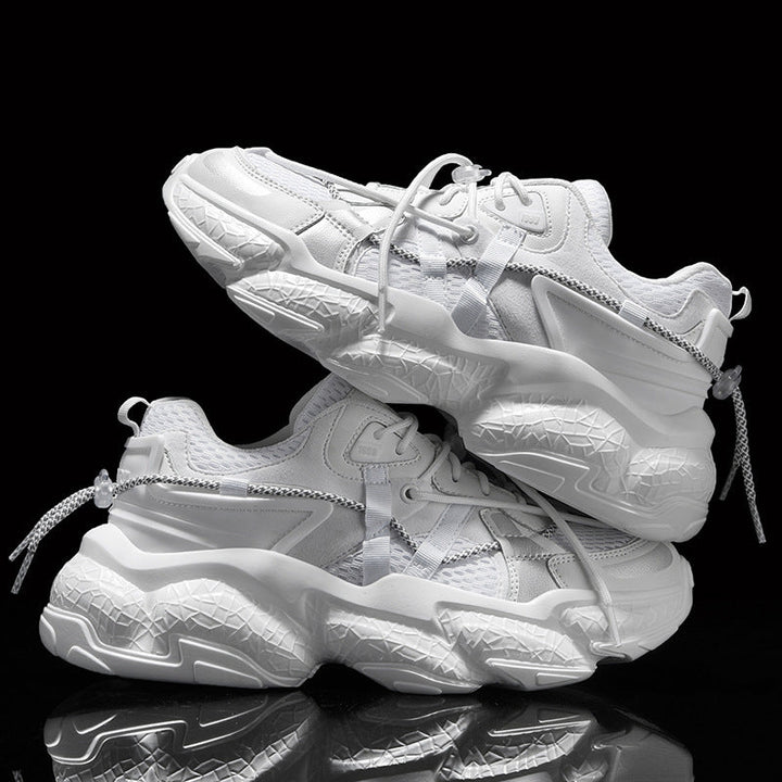 Damen Schwarze Rutschfeste Plateau Sneaker Mit Schnürung