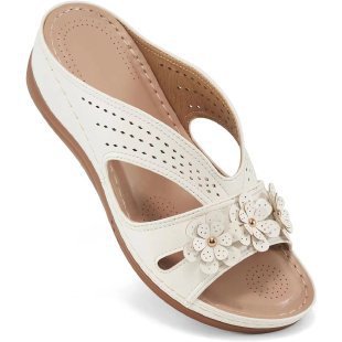 Damen Bequeme Fußbett Sandalen Mit Blumen Design – Orthopädischer Sommerkomfort