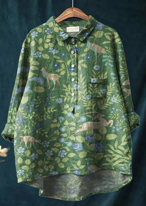 Damenbluse Mit Floralem Langarmdesign