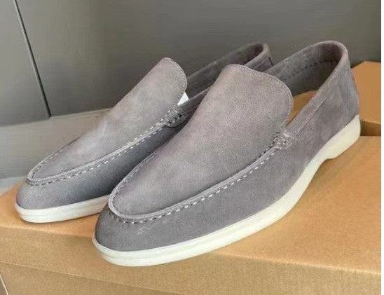 Herren Klassische Braune Wildleder Loafer Slip-On – Elegante Freizeitschuhe