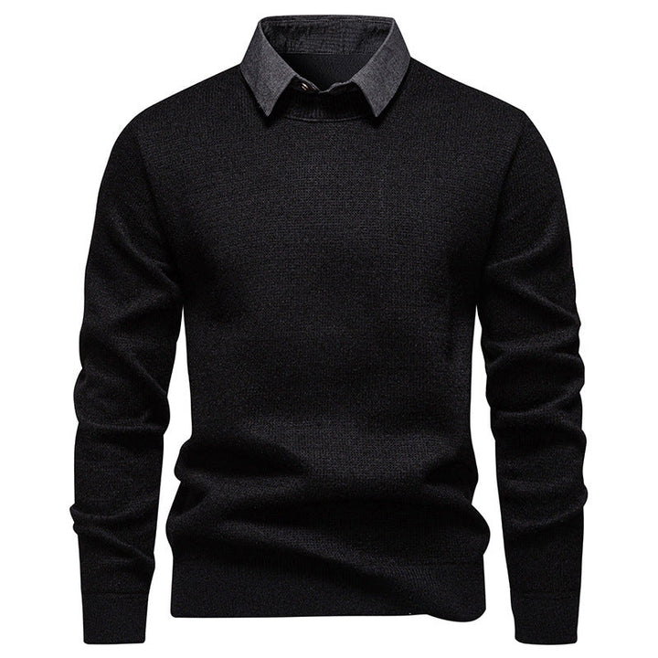 Herren Feinstrickpullover Mit Modernem Kragen – Stilvoller Freizeit Pullover