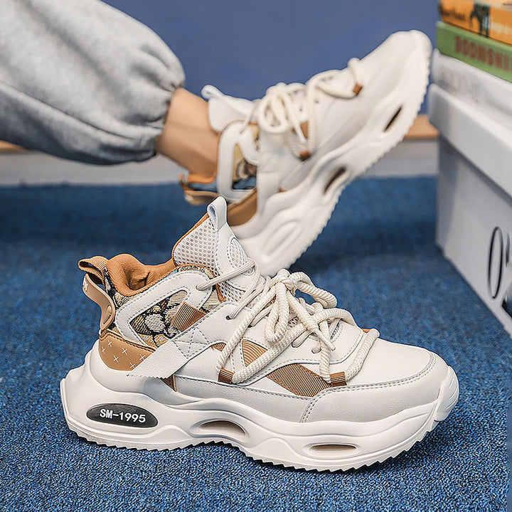 Damen Plateau Leder Sneaker Mit Stilvoller Schnürung Komfort Passform