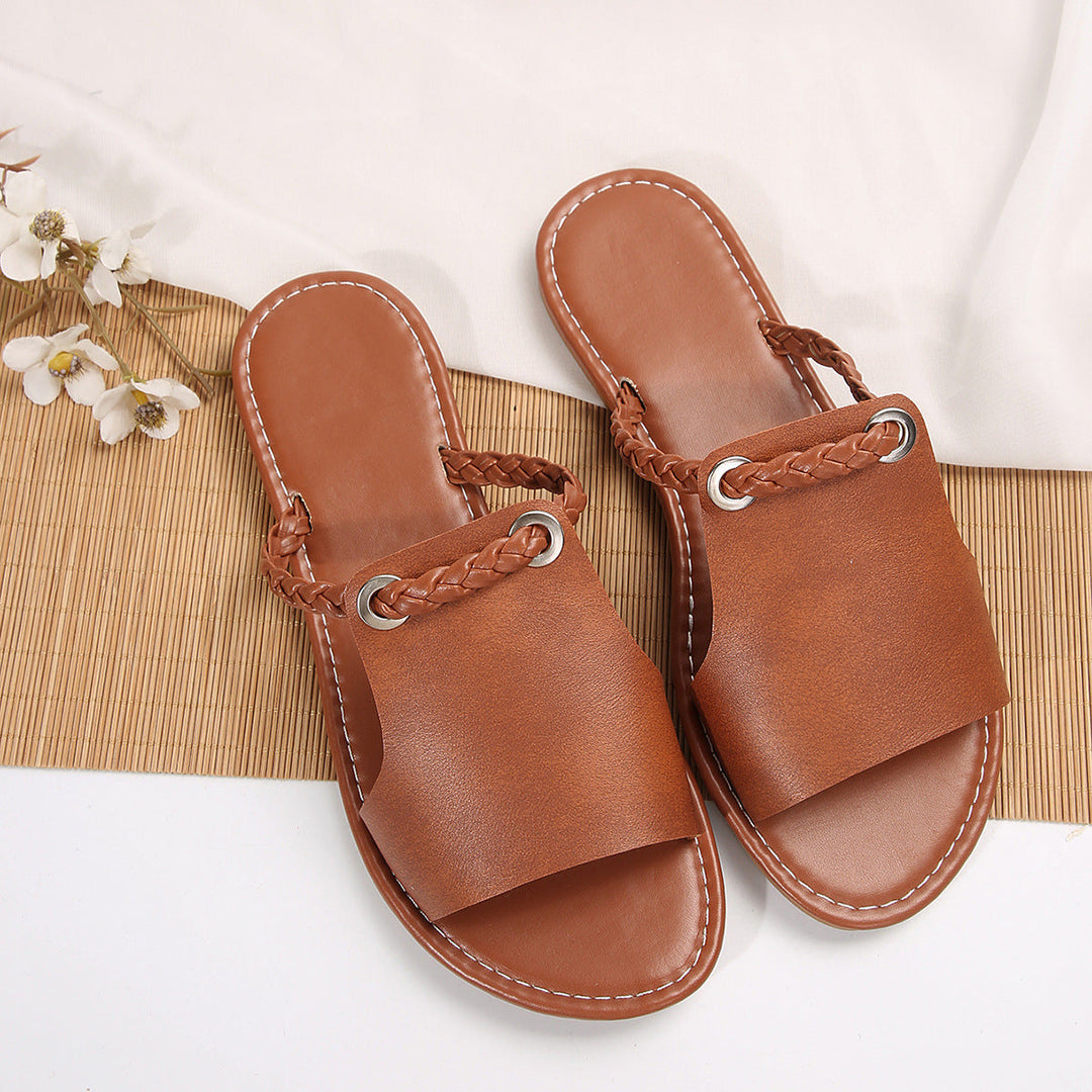 Damen Elegante Geflochtene Riemchensandalen – Stilvolle Sommerschuhe