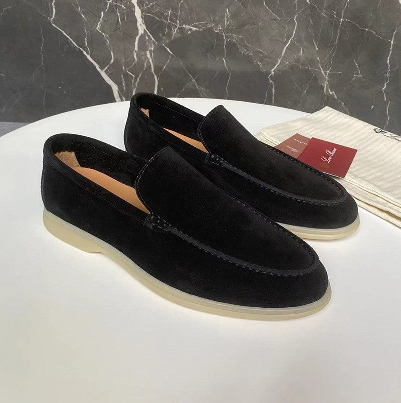 Herren Klassische Braune Wildleder Loafer Slip-On – Elegante Freizeitschuhe