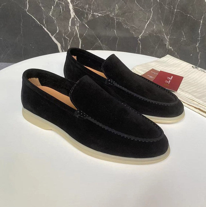 Herren Klassische Braune Wildleder Loafer Slip-On – Elegante Freizeitschuhe