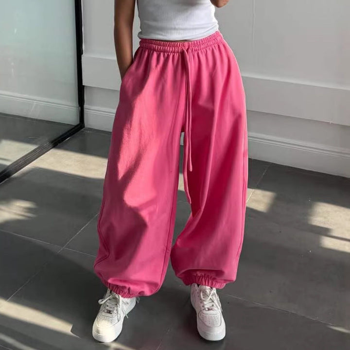 Damen Bequeme Weite Hose Mit Elastischem Bund – Locker Geschnittene Hose