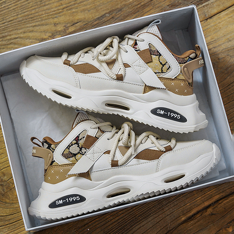 Damen Plateau Leder Sneaker Mit Stilvoller Schnürung Komfort Passform