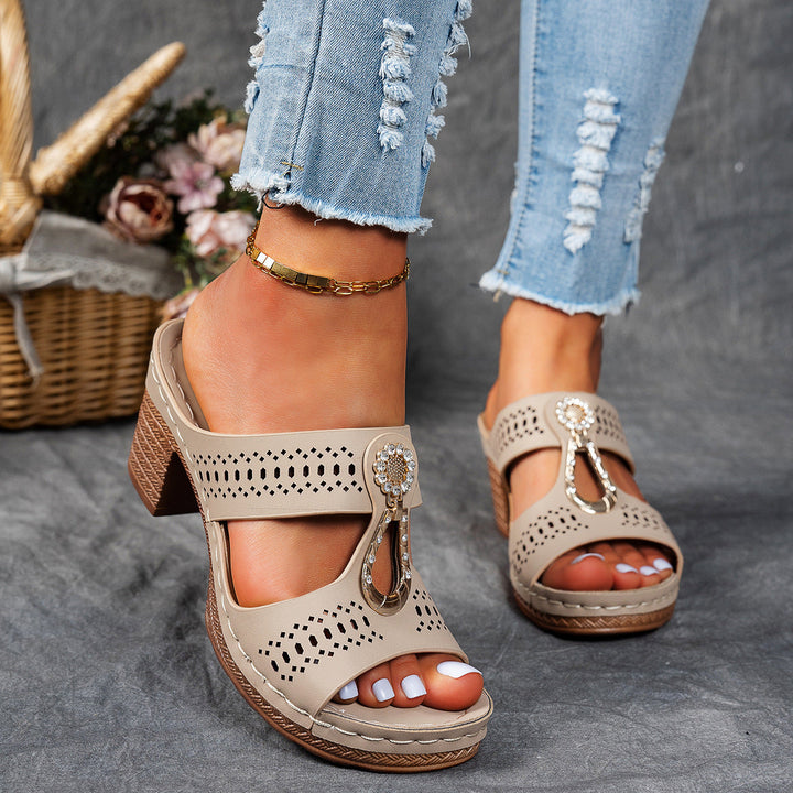 Damen Elegante Plateau Sandalen – Funkelnde Riemen Komfort Schuhe