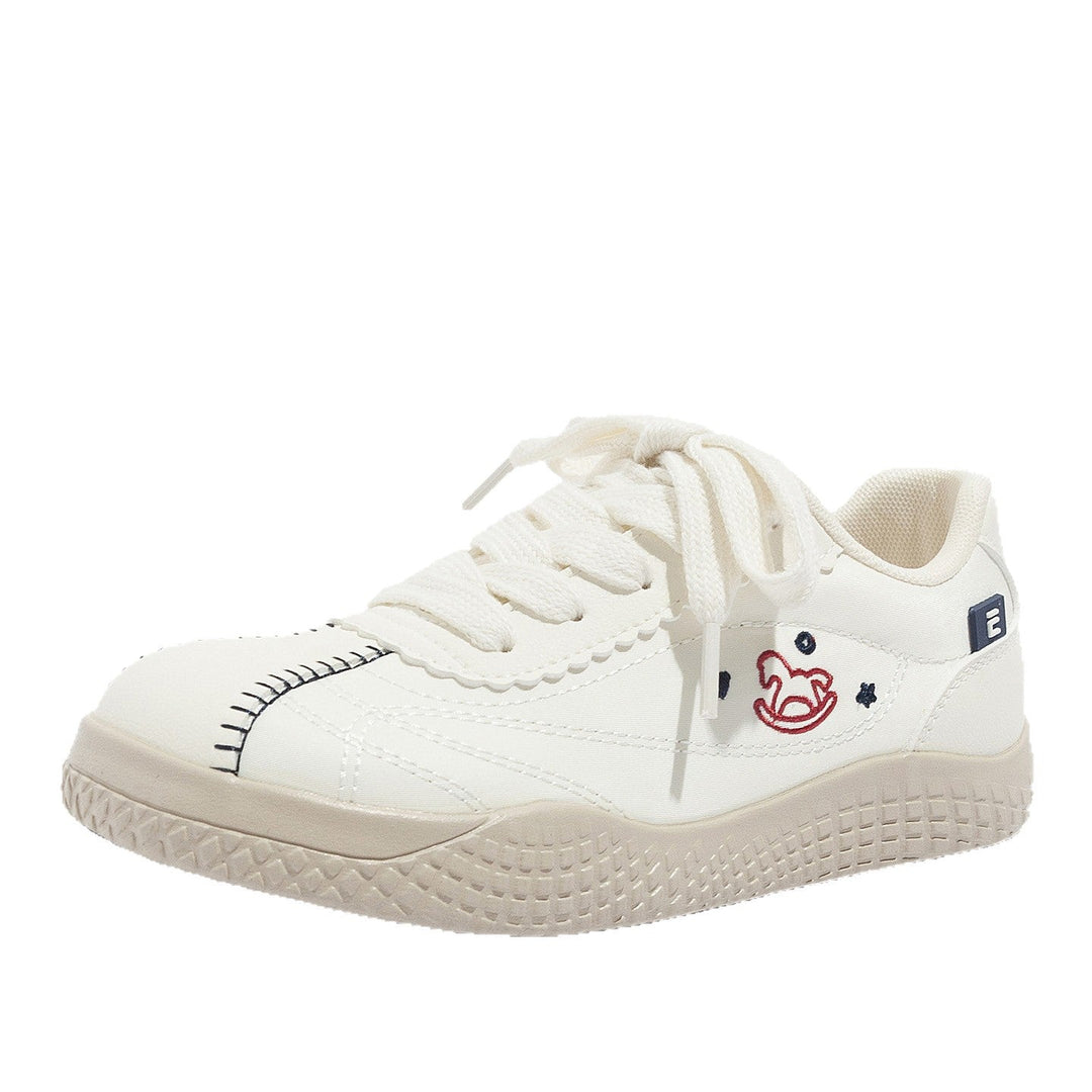 Damen Stilvolle Schnürbare Blaue Ledersneaker